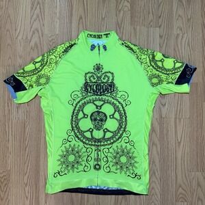 Cycology Day of the Living Classic Cycling Jersey Men's XL Lime Green C16